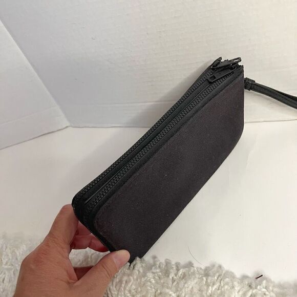 Lululemon Athletica Double Up Zip Pockets Black Clutch Pouch Wristlet Wallet - Picture 6 of 12